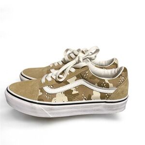 Vans Camouflage Tan and White Sneakers